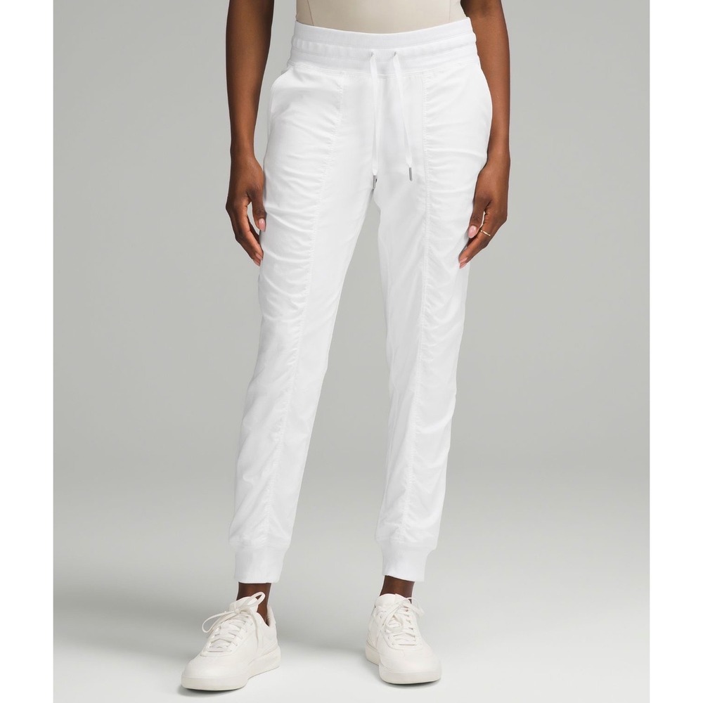 Lululemon Beyond the Studio Jogger White Ruched High Rise Pants Size 2
